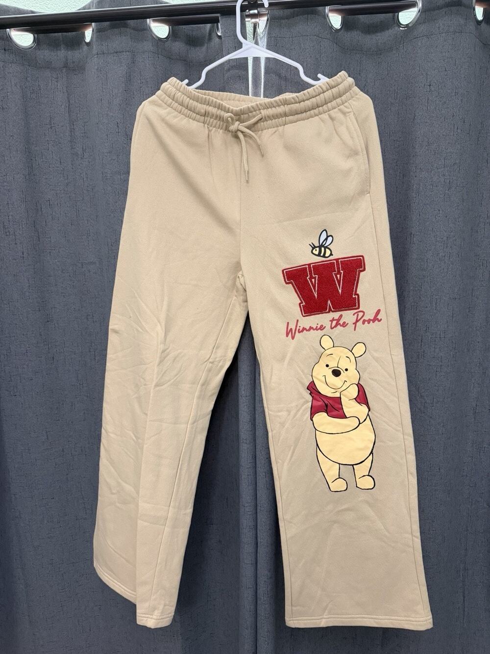 Disney Winnie the Pooh Women's Tan Jogger Sweatpants Size M New